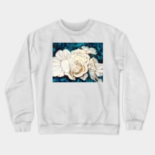 Gardenia on Blue Crewneck Sweatshirt